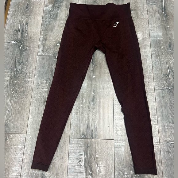 Gymshark Vital Seamless Burgundy Leggings - Picture 2 of 7
